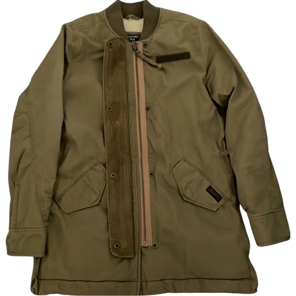Abercrombie & Fitch Olive Green Sherpa Jacket Size Small - Picture 7 of 14